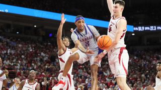 NCAA Tournament: Arkansas vs. Kansas best bet (College Basketball). Photo by Nelson Chenault, Imagn Images