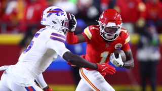 Super Bowl prop bets: Xavier Worthy (NFL). Photo by Mark J. Rebilas, Imagn Images