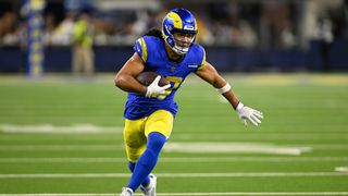 Puka Nacua: Rams WR1 can be NFL receiving yards leader (NFL). Photo by Alex Gallardo, Imagn Images